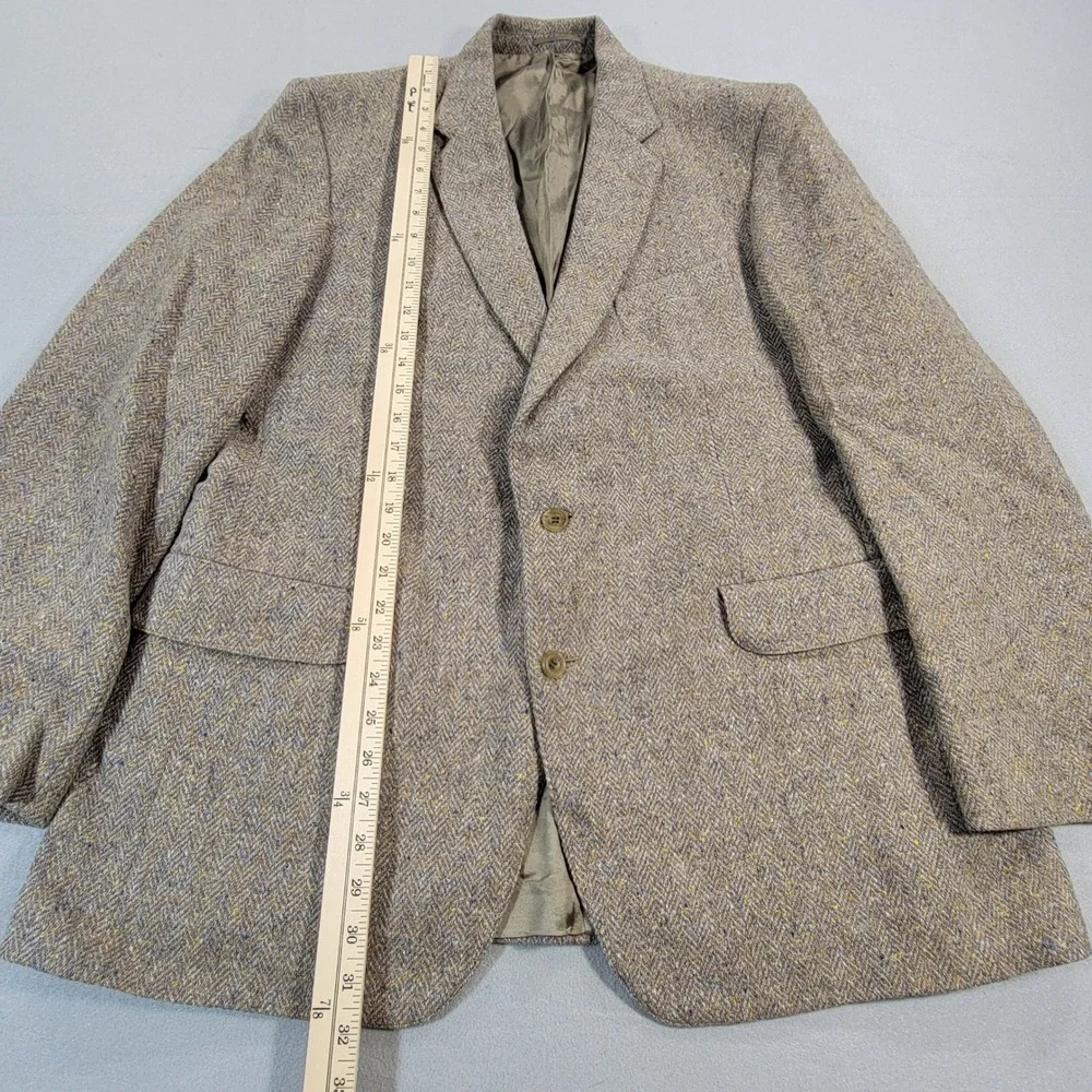 Vintage Magee Sport Coat Donegal Tweed Herringbone Irish Wool Blazer Men's 44L